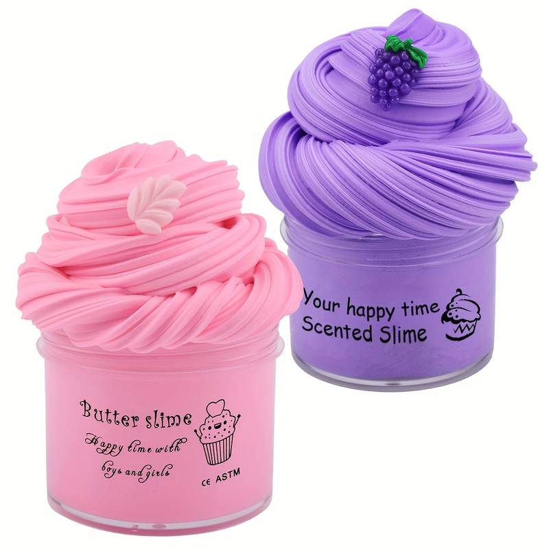 Butter Slimes With Charms Bee Leave And Grape Scented Fluffy - Temu United  Arab Emirates